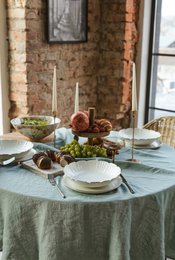 Ocean Mint linen tablecloth
