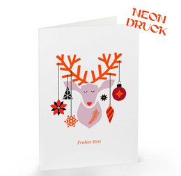 Folding card Happy Holidays deer