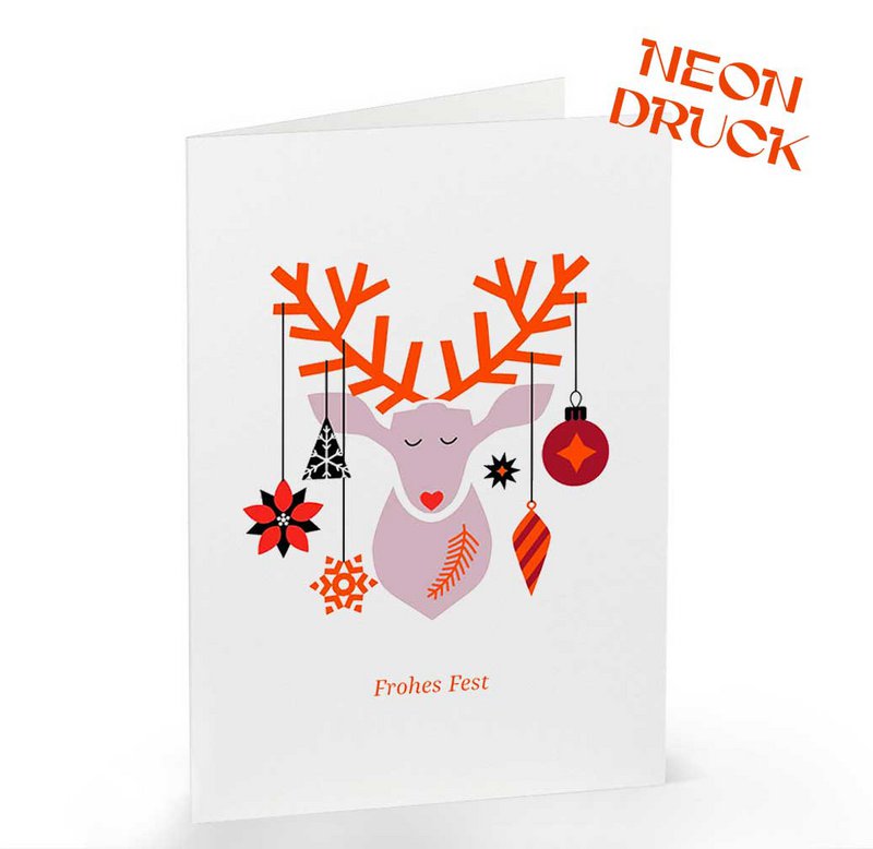 Folding card Happy Holidays deer
