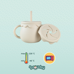 Tazza da allenamento per bebè con cannuccia – Nuvole