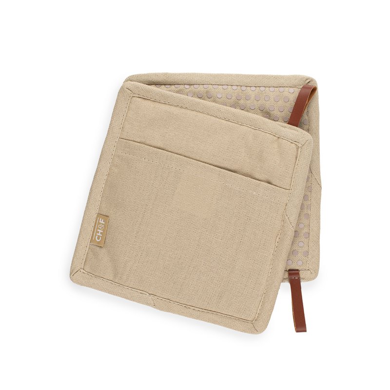 CH&F Grydeholder med Lomme | Silikone prikker |  20x20 cm