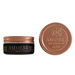 Shine wax hair styling product in a brown jar with gold lid and text "Amoeri" on the label.