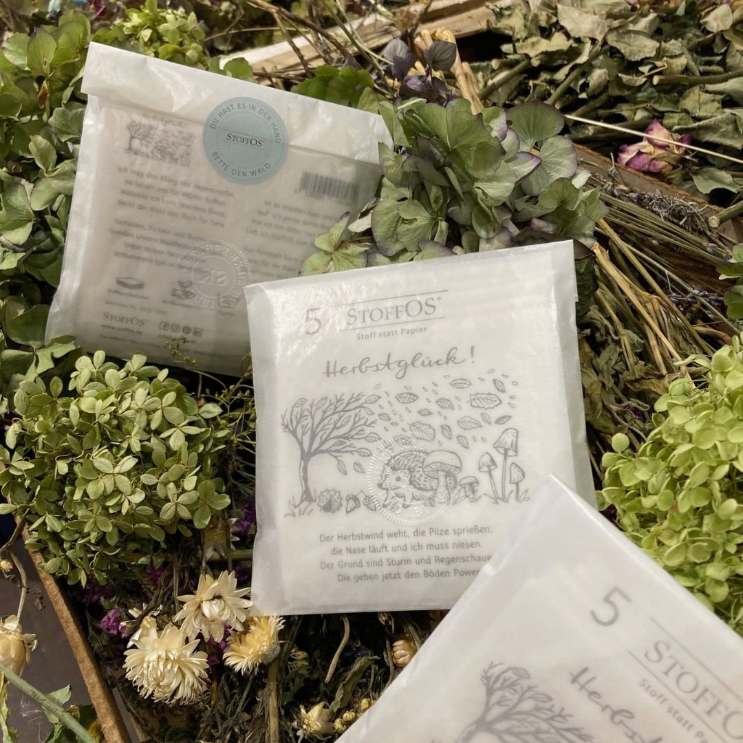 Mouchoirs en tissu, blanc, s du motif d'emballage du bonheur d'automne avec poème