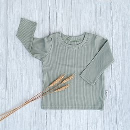 Langarm-Rippjersey Dusty Green