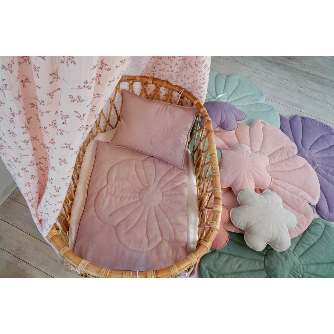 Linen bloom child cover set "Powder pink"