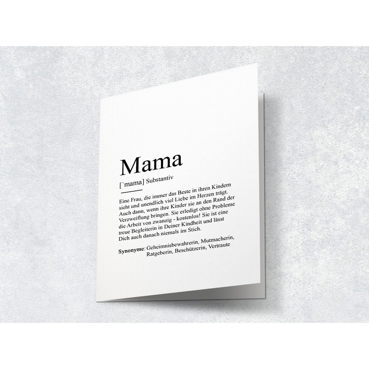 Definition "mom" greeting card