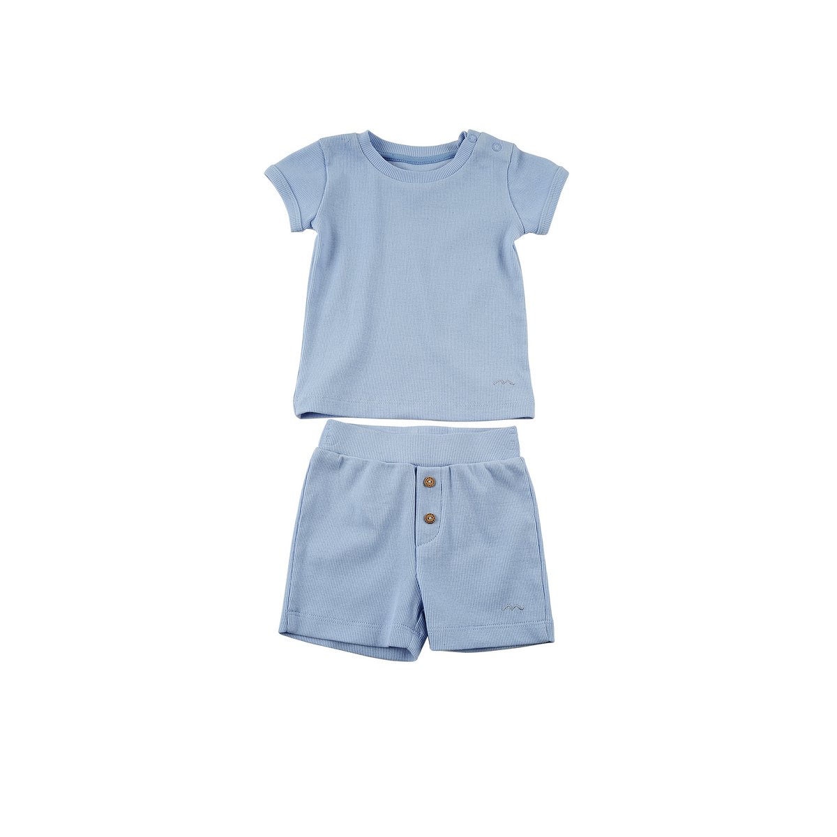 GOTS-gelabeld biologisch katoen, geribbelde babyset van 2 stuks, T-shirt