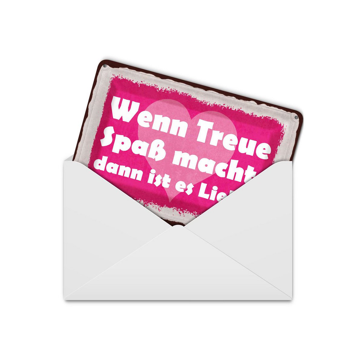 Tin postcard saying 10x14 cm If loyalty is fun, then it's love sign