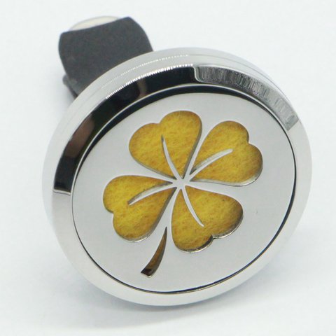Clip’Arôme Car Diffuser – Clover – Stainless Steel with Blotters – Decorative Aromatherapy Accessory – Gift Idea