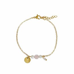 Bruids Armband Rozenkwarts & Maansteen - Goud
