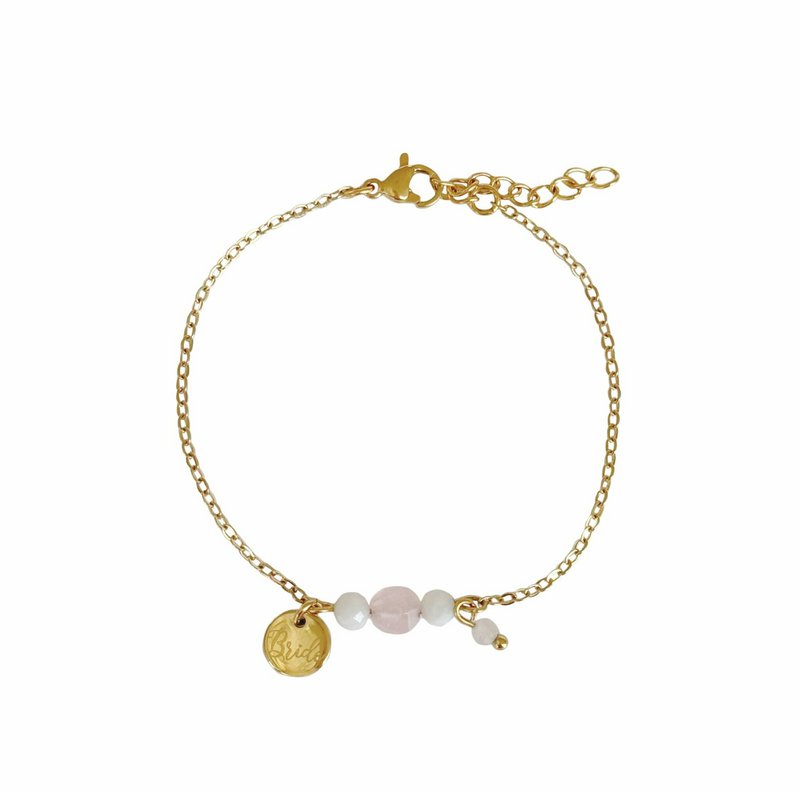 Bruids Armband Rozenkwarts & Maansteen - Goud