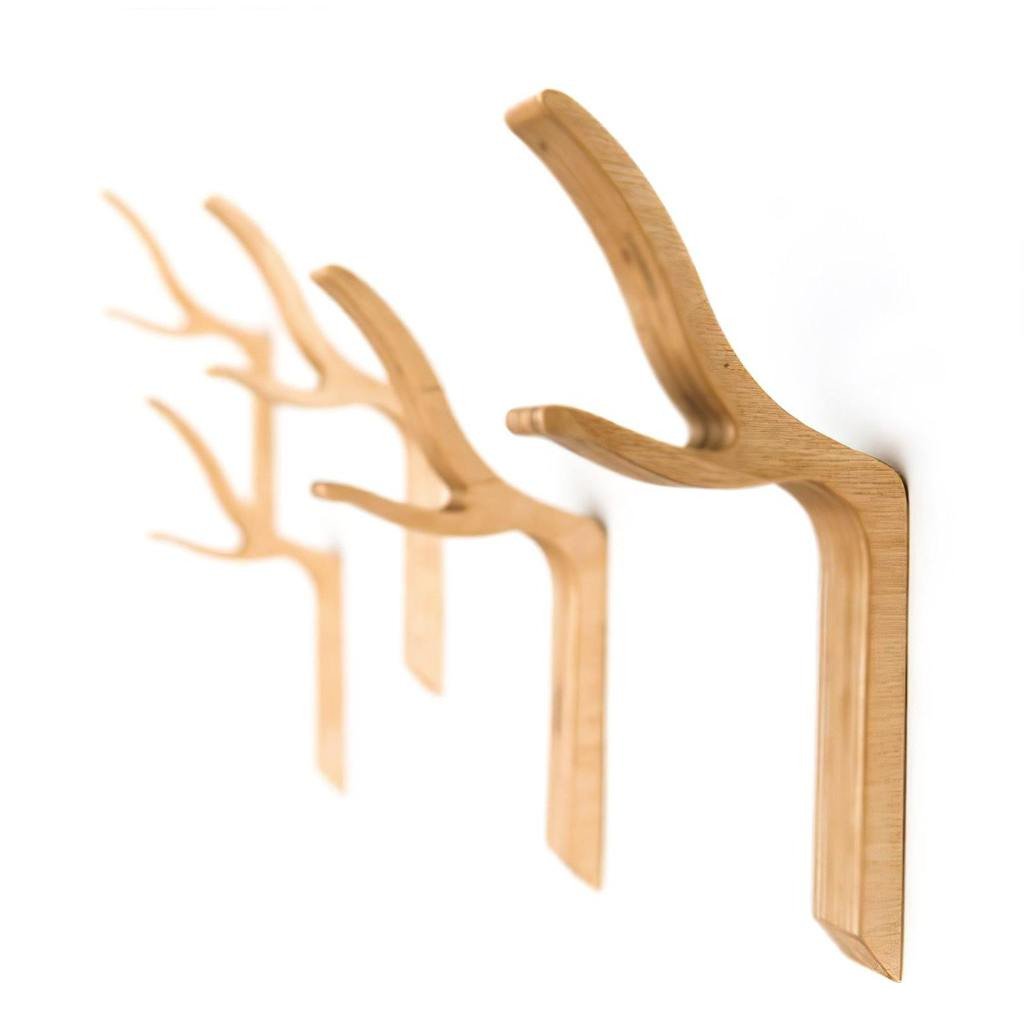 Woody 1 Wandhaken mit natürlichem Design aus Naturholz