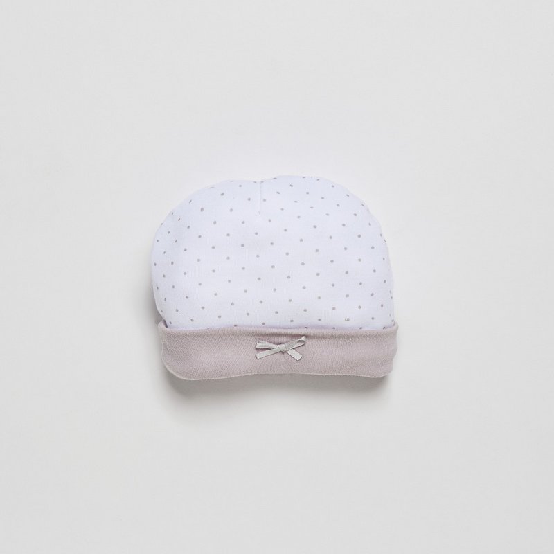 ENSEMBLE 4 PIÈCES (CHAPEAU+GANTS+BAVOIR+CHAUSSETTES) POUR NOUVEAU-NÉ (0-6 MOIS) - 100% COTON - MOD. BEIGE