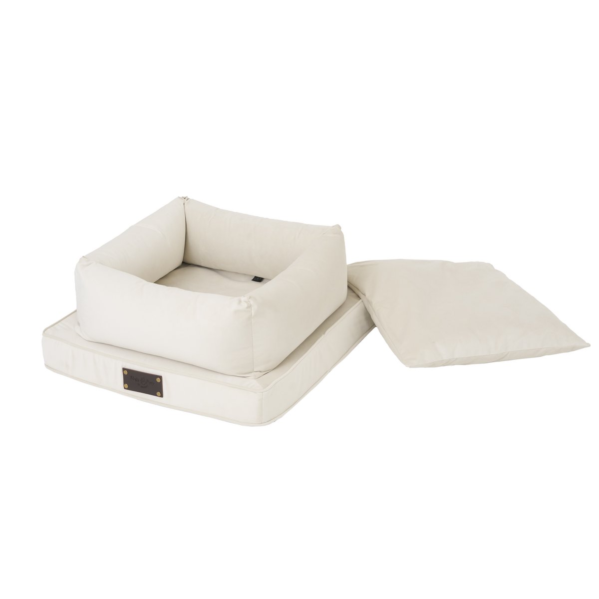 "Nero" Lair for en hund og en kat fra det fluffy hvalpemærke, lys fløde, velourmateriale, håndlavet!