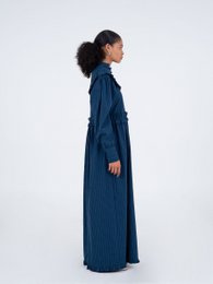 Twilight Blue Tartan pattern Maxi Dress
