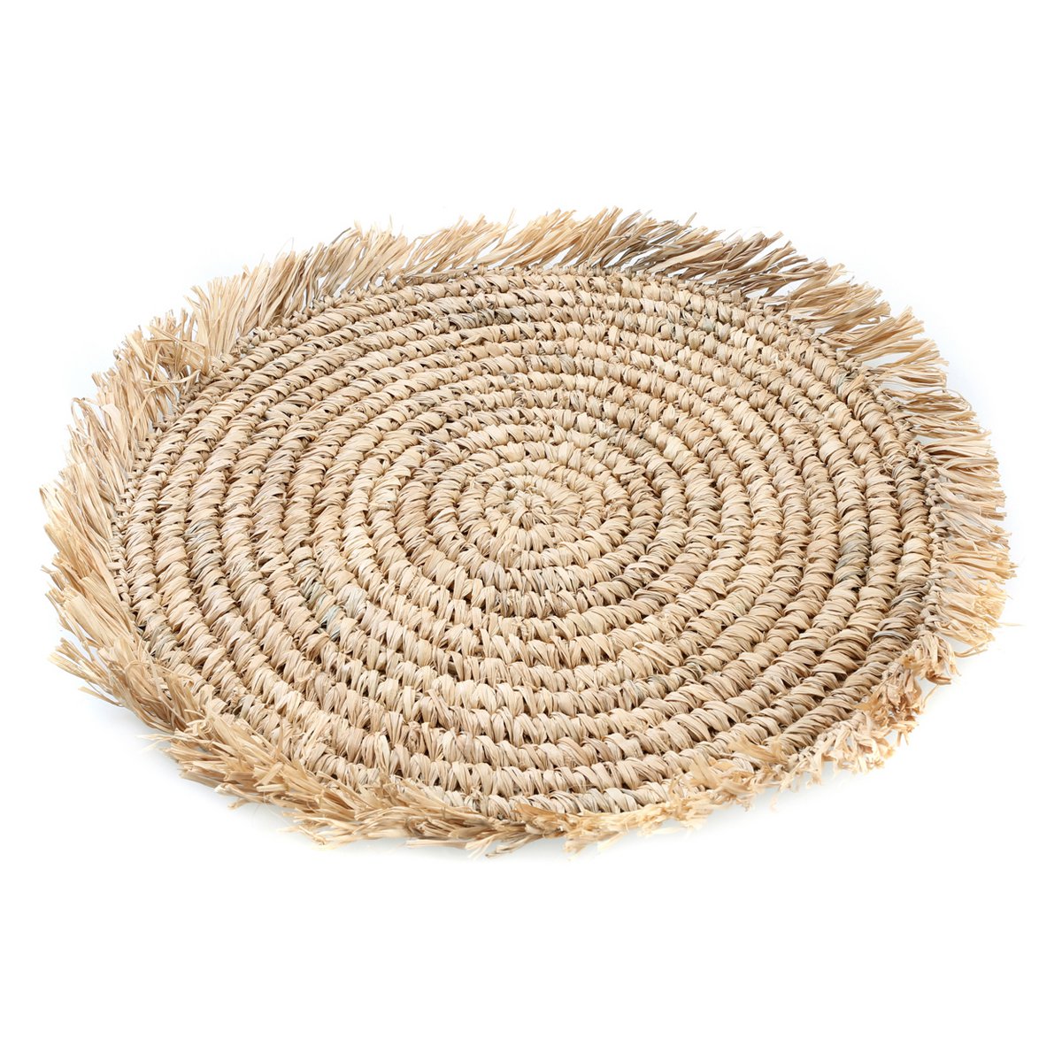 De Fringe Raffia Placemat Round - Naturel
