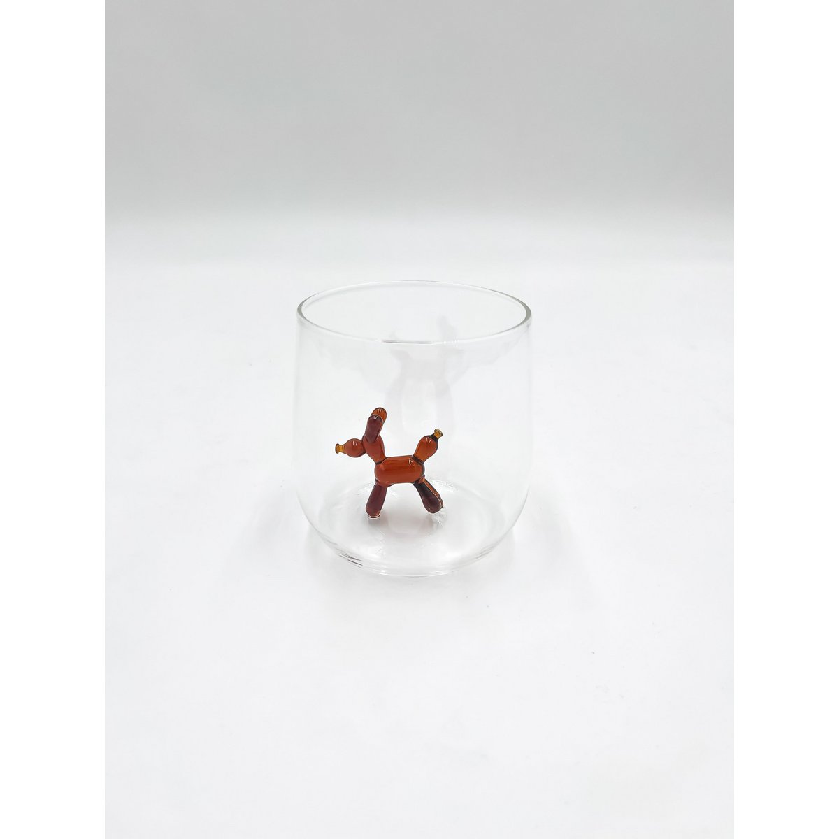 WATERGLASS 3D BALLOON DOG BROWN