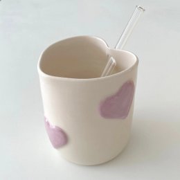 Tasse en céramique coeur Matcha fait à la main et tasse à café glacé