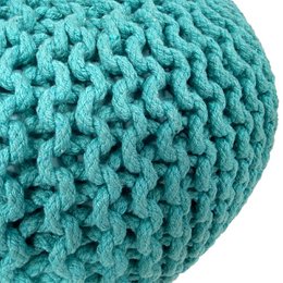 Knitted stool pouf Ø 45 H 30 cm cm seat pouf knitted floor cushion
