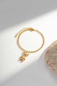 Golden steel teddy bear bracelet