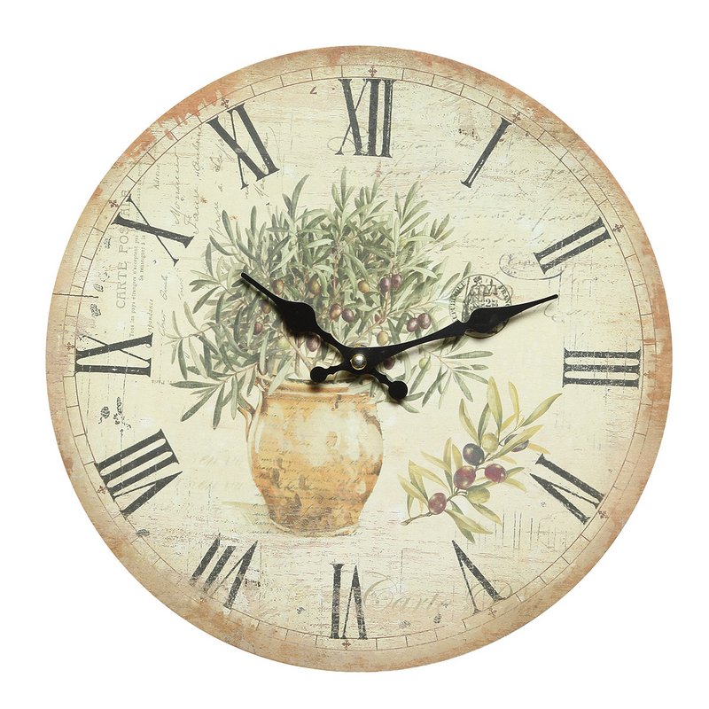 Oliven Wanduhr 28cm