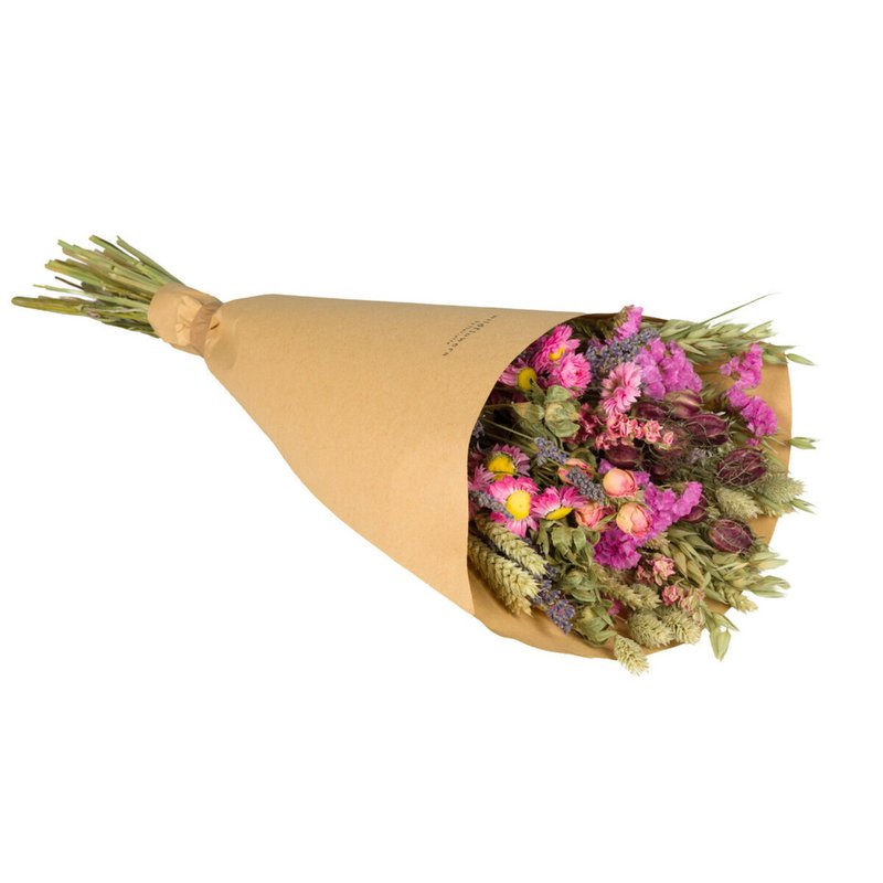 Trockenblumen-Feldstrauß – Rosa