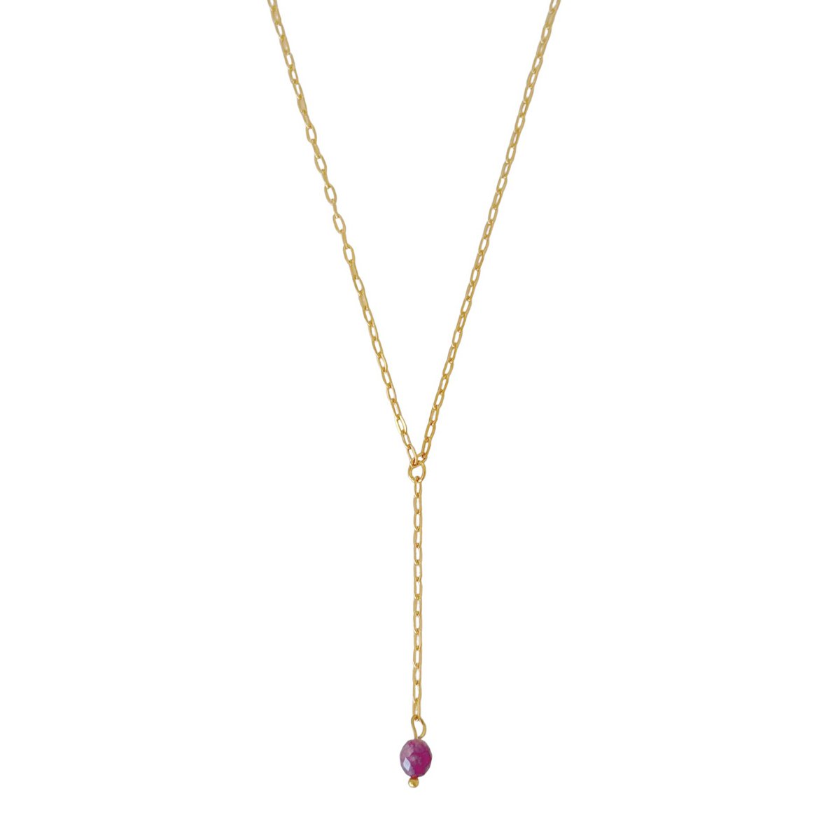 Lariat-Halskette, Burgunder-Granat – Gold