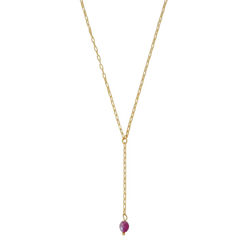 Lariat-Halskette, Burgunder-Granat – Gold