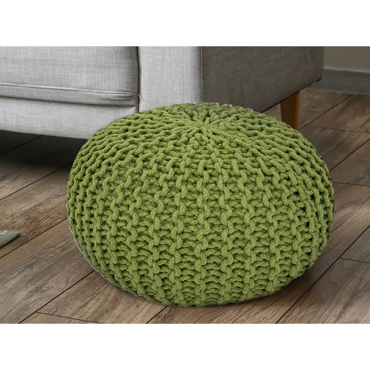 Pouf Ø 55 h 37 h 37 tabouret de tricot siège de planche de sol de pouf durable