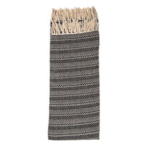 Plaid Zwart Beige, Katoen 125x150 cm