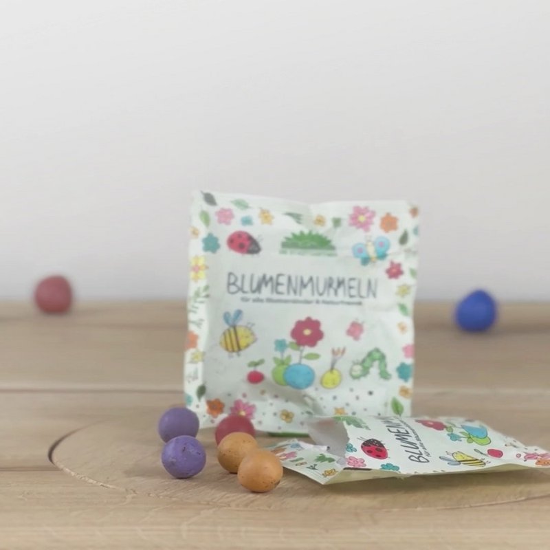 5 Blumenmurmeln im Tütchen