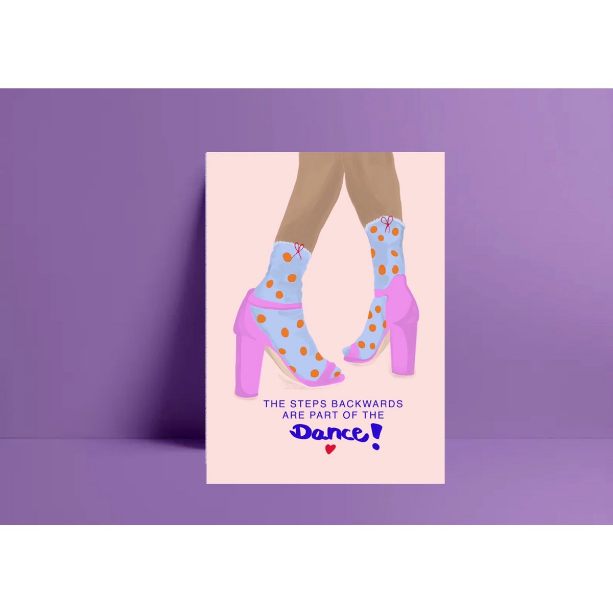 Postkarte „ The Steps backwards are Part of the Dance „