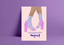 Postkarte „ The Steps backwards are Part of the Dance „