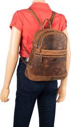 Stylish backpack of natural cognac buffalo leather - robust and versatile backpack, perfect for both daily use and adventurous outings.