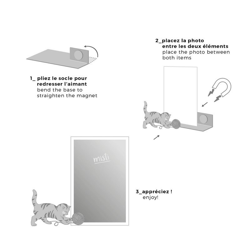 portafoto magnetico in metallo - misti cat