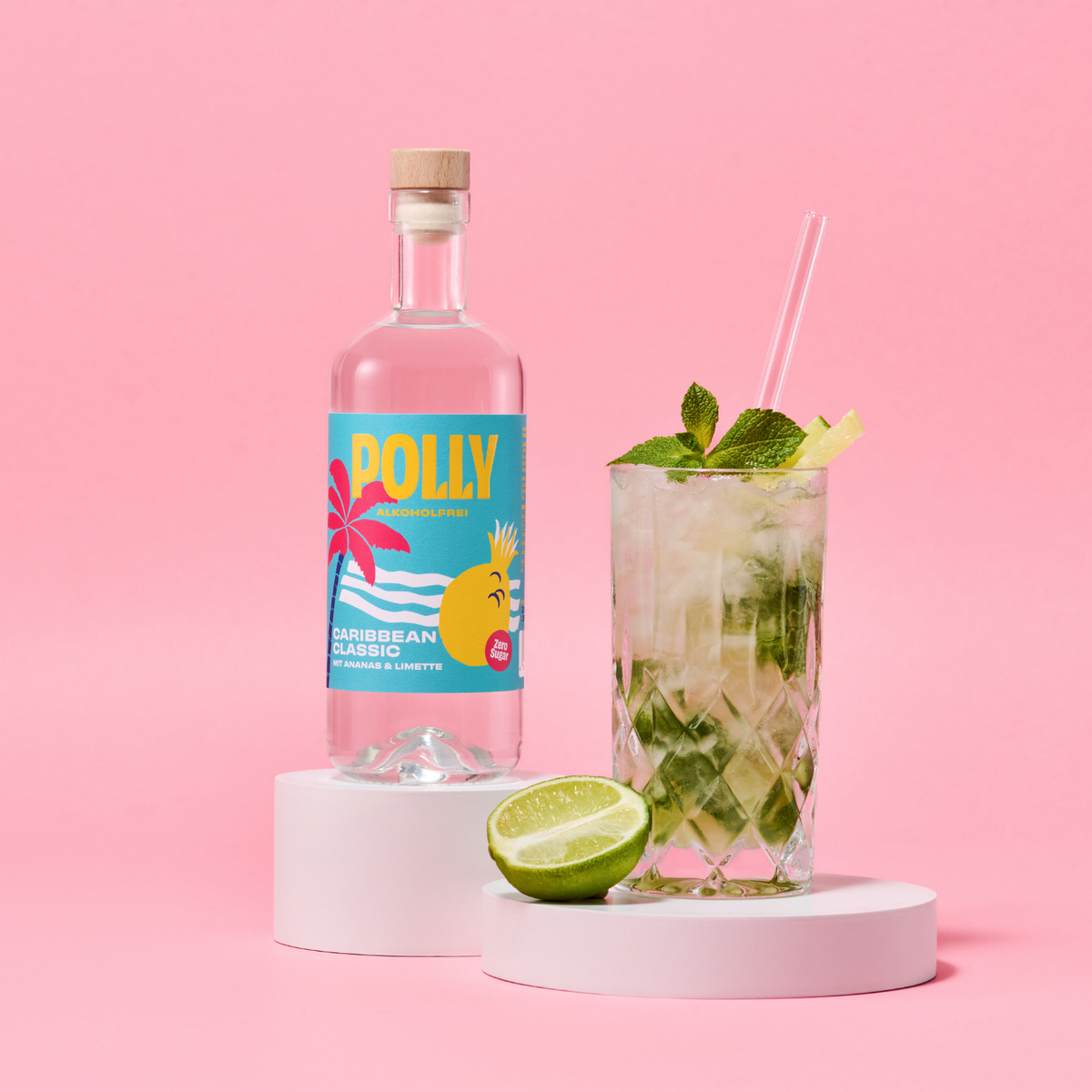 POLLY Caribbean Classic – Alkoholfreies Konzentrat für Cuba Libre | Ananas & Limette | Zuckerfrei | 500 ml