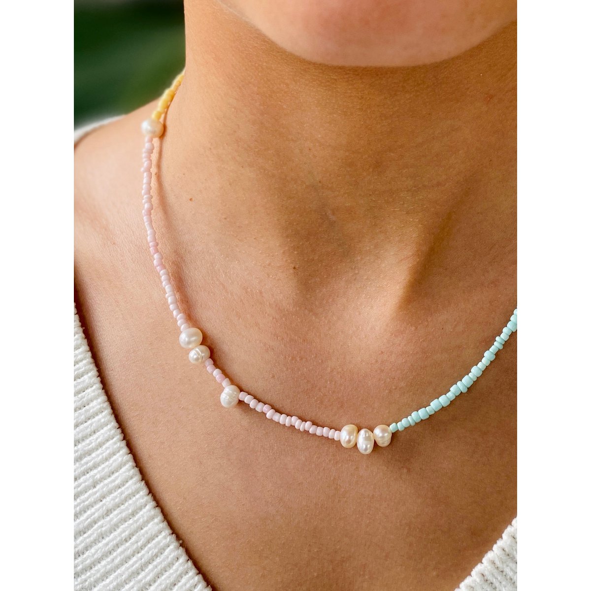 Collar estilo boho con perlas de agua dulce surtido