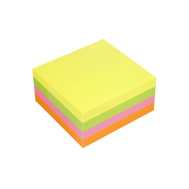 PowerNotes Info Notes 75x75mm ass. bright color block of 320 sheets