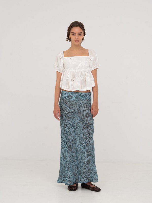 Vera Embroidered White Top