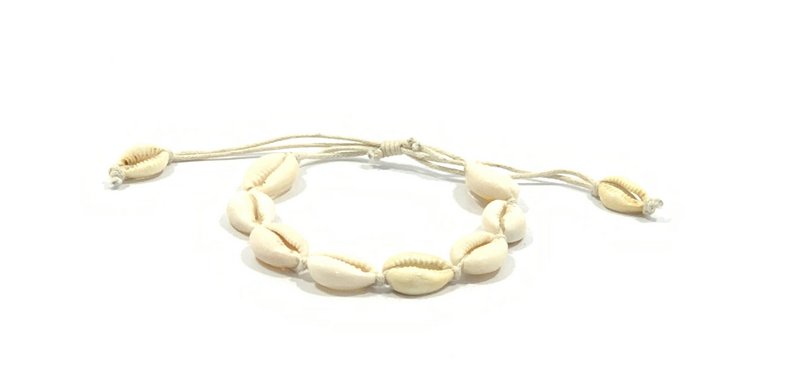 Cowry enkelbandje wit