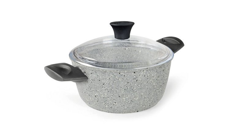 Cazo Inducción Dura 2h + tapa cristal 24 cm