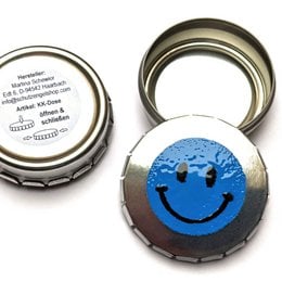 A set of 9 silver-colored kids' boxes with a smiley face motif.