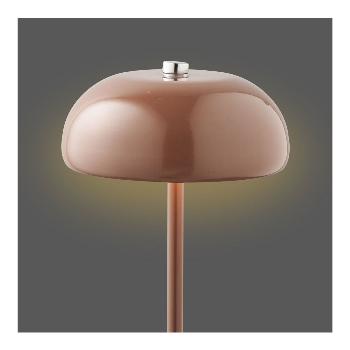 Margate Table lamp, metal, rechargeable, brown, ø13 cm
