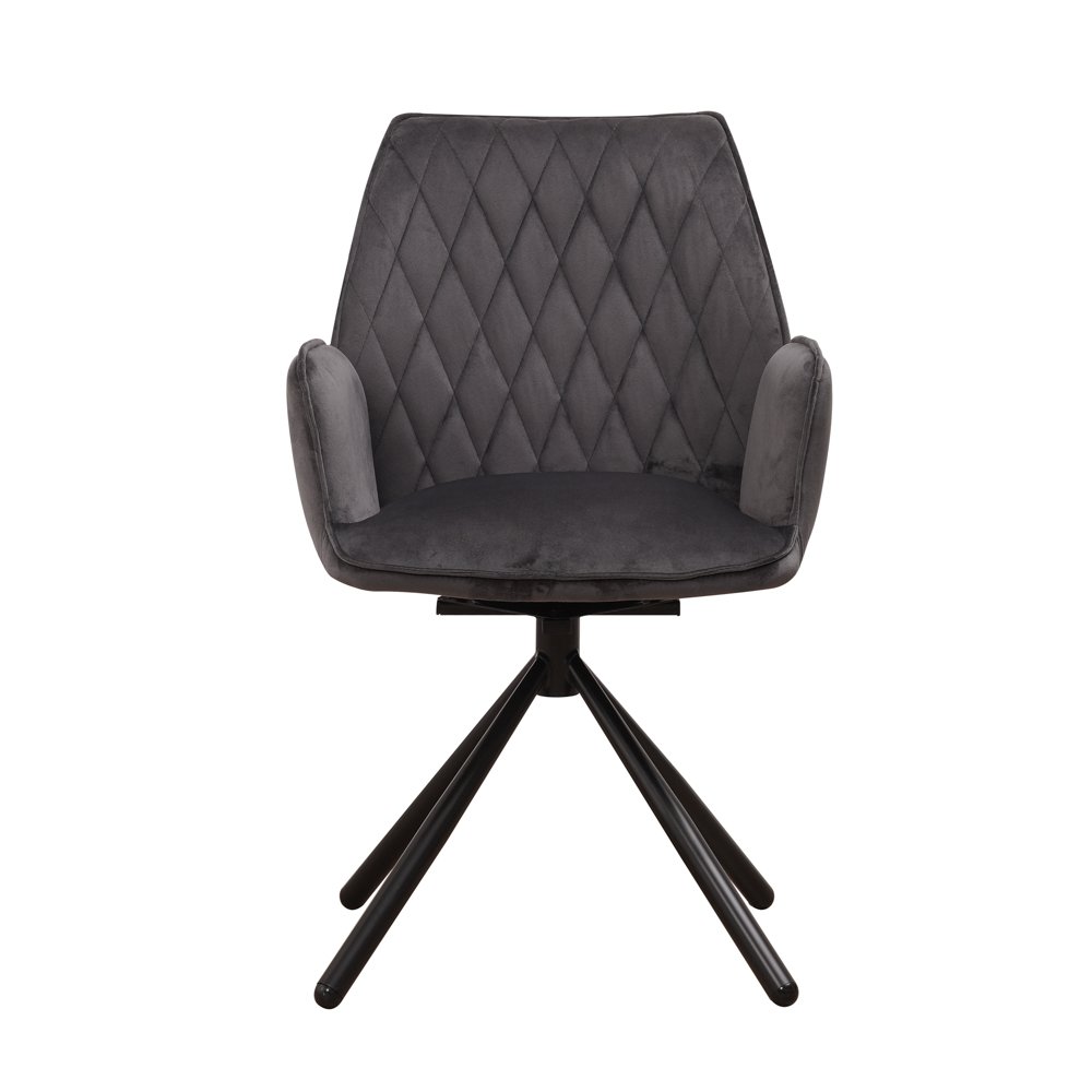 Sedia Donny velluto antracite