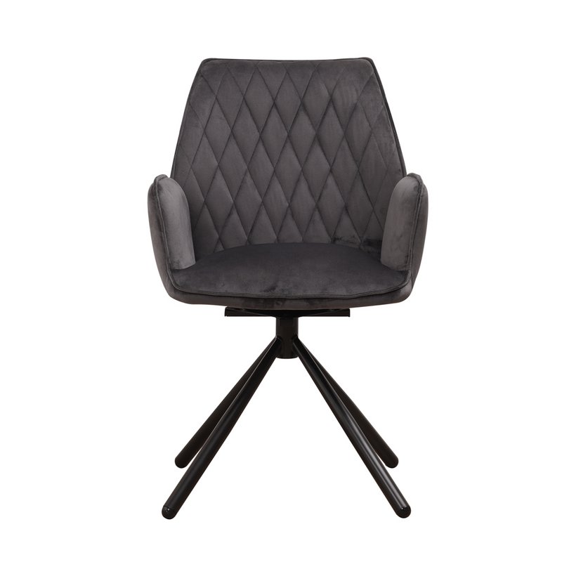 Sedia Donny velluto antracite