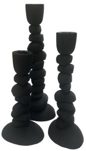 Nechi schwarz L10 x B8 x H28/22/19 cm – 3 Stück