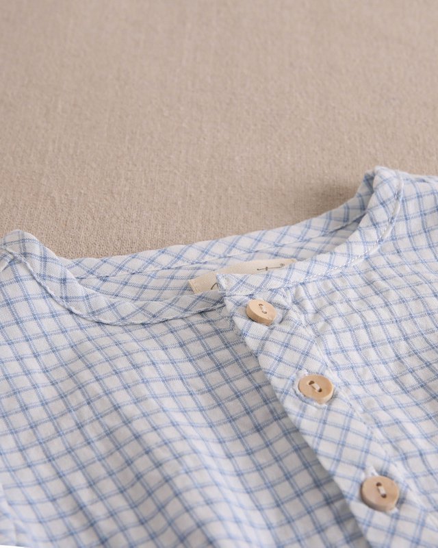 Set Baby Boy Hellblau Vichy kariertes Hemd und Shorts M19-21501394