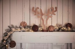 Rural candle holder reindeer antlers | 55 cm | Wooden tea light holder | Christmas decoration | Sustainable Christmas decoration | Brown