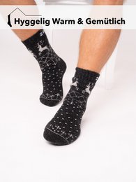 Ein Paar 80% Wollsocken Norwegen Flagge & Norweger Design