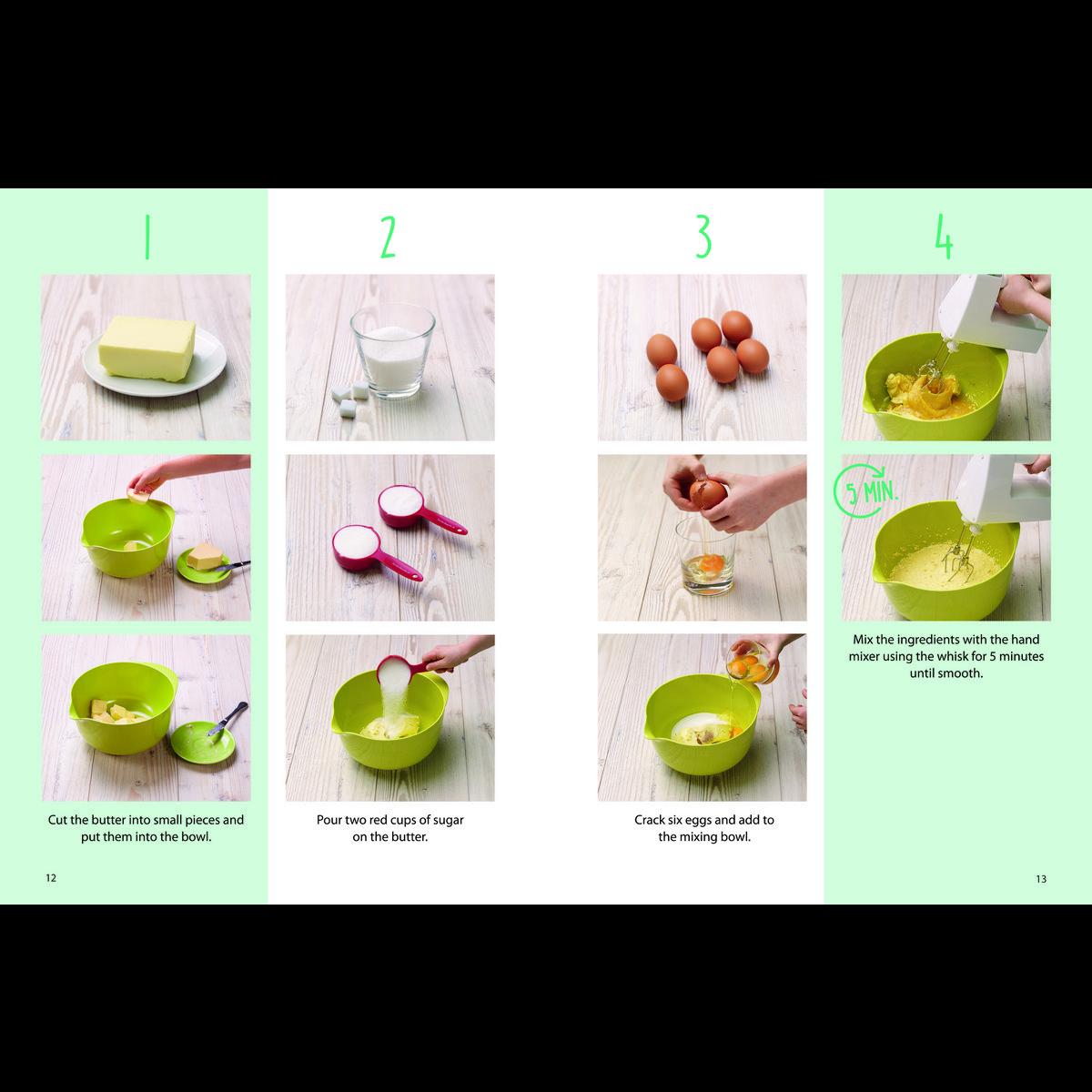 Livre de recettes Kids Easy Cup : Cuisiner avec les enfants (Partie 1), Coffret de pâtisserie incl. 5 tasses à mesurer colorées